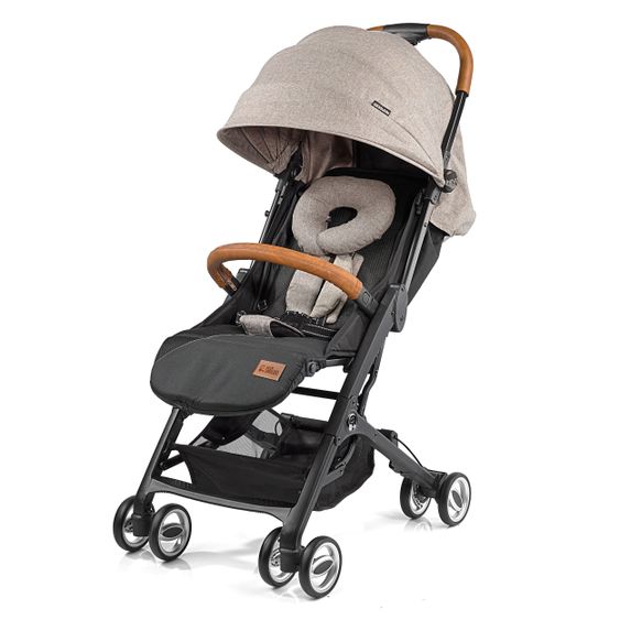 Gesslein Buggy & Reisebuggy Smiloo Cuby mit Liegeposition, klein faltbar nur 6,5kg - Black-Cognac-Camel Meliert