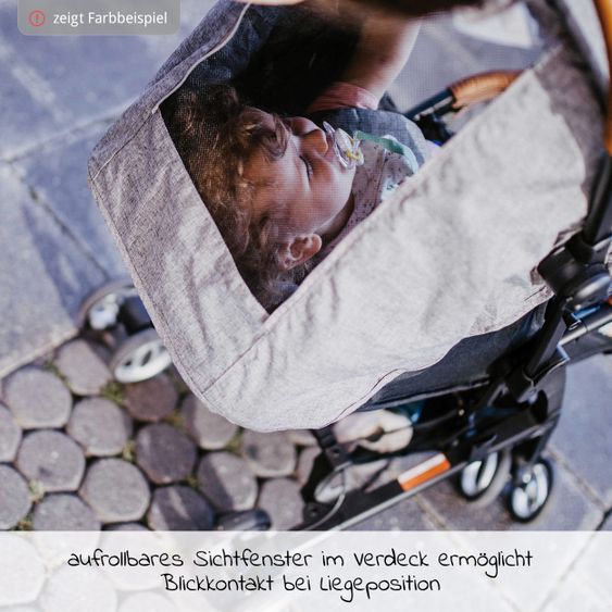Gesslein Buggy & Reisebuggy Smiloo Cuby mit Liegeposition, klein faltbar nur 6,5kg - Black-Cognac-Camel Meliert