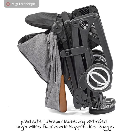 Gesslein Buggy & Reisebuggy Smiloo Cuby mit Liegeposition, klein faltbar nur 6,5kg - Black-Cognac-Camel Meliert