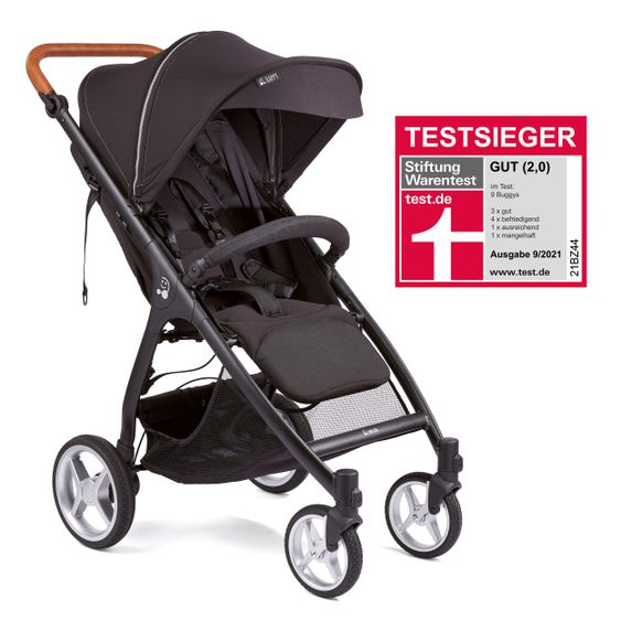 Gesslein Buggy & Sportwagen Smiloo Happy plus mit Liegeposition, höhenverstellbarer Schieber, bis 20 kg - Black-Cognac-Black