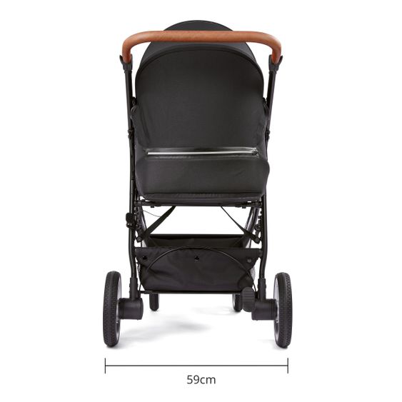 Gesslein Buggy & Sportwagen Smiloo Happy plus mit Liegeposition, höhenverstellbarer Schieber, bis 20 kg - Black-Cognac-Black