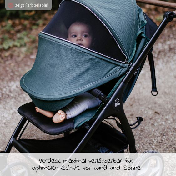 Gesslein Buggy & stroller Smiloo Happy plus with reclining position, height adjustable slide, up to 22 kg - Black-Cognac-Olive