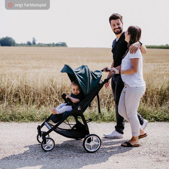 Gesslein Buggy & stroller Smiloo Happy plus with reclining position, height adjustable slide, up to 22 kg - Black-Cognac-Olive
