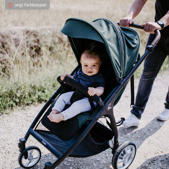 Gesslein Buggy & stroller Smiloo Happy plus with reclining position, height adjustable slide, up to 22 kg - Black-Cognac-Olive