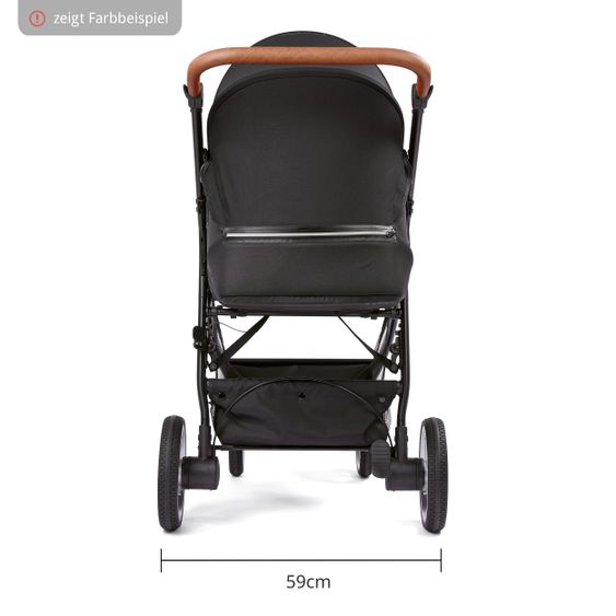 Gesslein Buggy & Sportwagen Smiloo Happy plus mit Liegeposition, höhenverstellbarer Schieber, bis 20 kg - Black-Cognac-Steel Grey