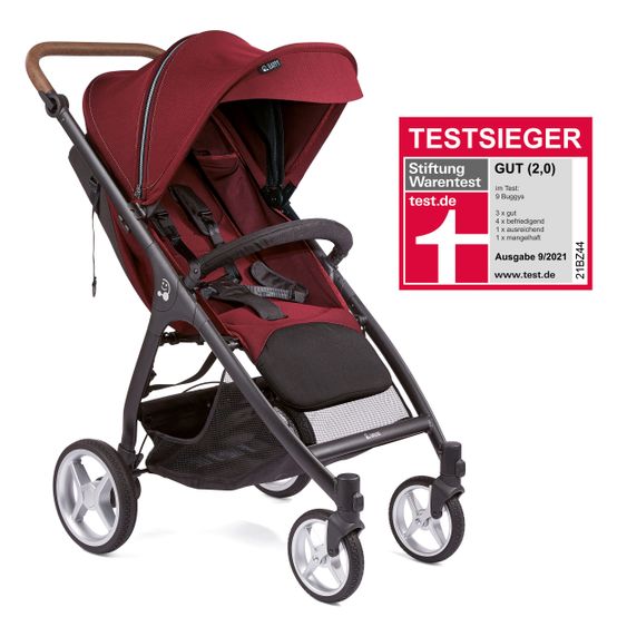 Gesslein Buggy & Sportwagen Smiloo Happy plus mit Liegeposition, höhenverstellbarer Schieber, bis 20 kg - Black-Tabak-Maroon