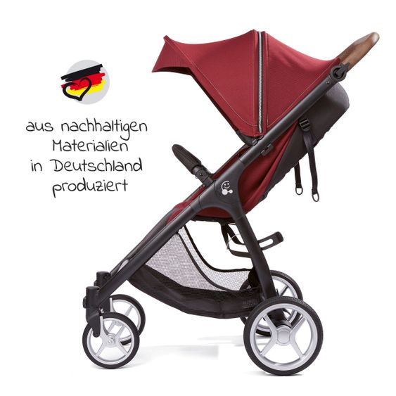 Gesslein Buggy & Sportwagen Smiloo Happy plus mit Liegeposition, höhenverstellbarer Schieber, bis 20 kg - Black-Tabak-Maroon