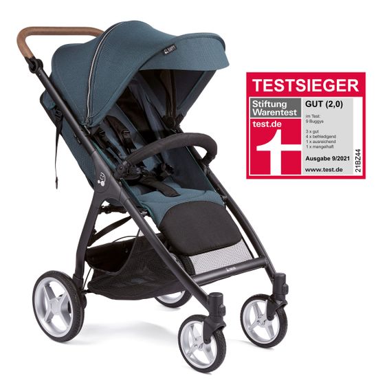 Gesslein Buggy & Sportwagen Smiloo Happy plus mit Liegeposition, höhenverstellbarer Schieber, bis 20 kg - Black-Tabak-Ocean Blue