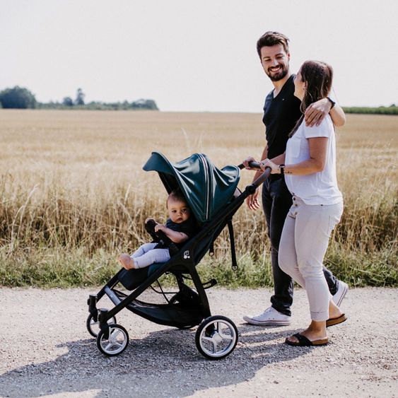 Gesslein Buggy & Sportwagen Smiloo Happy plus mit Liegeposition, höhenverstellbarer Schieber, bis 20 kg - Black-Tabak-Ocean Blue