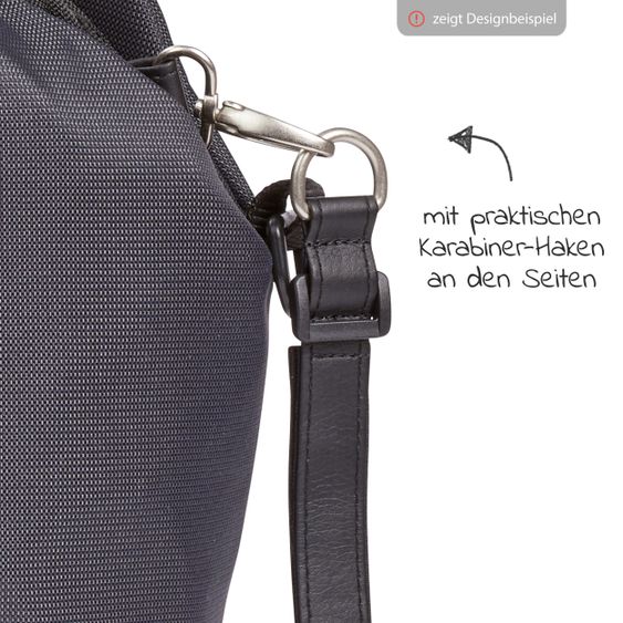 Gesslein Wickeltasche N°5 mit Wickelunterlage, Reißverschlusstasche, Täschchen & Isolierbehälter - Grau