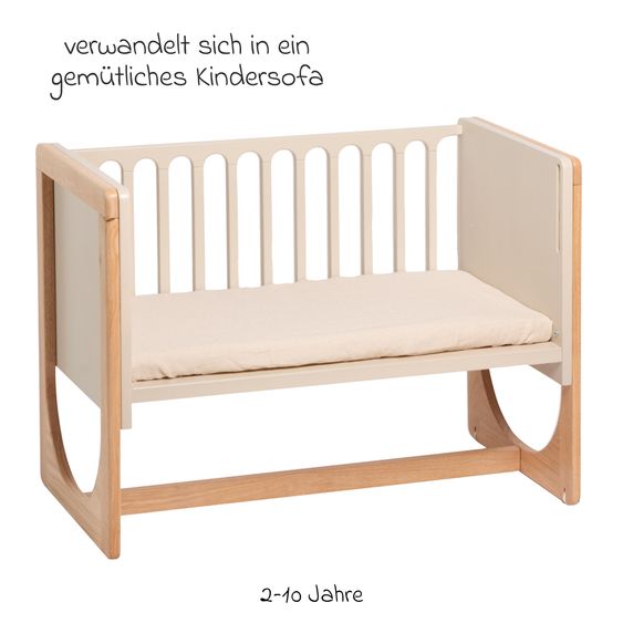 Geuther 4in1 Lettino da fianco Hato utilizzabile come letto, divanetto per bambini e scrivania - Beige