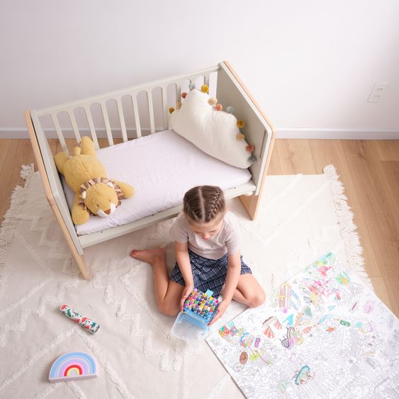 Geuther 4in1 Lettino da fianco Hato utilizzabile come letto, divanetto per bambini e scrivania - Beige