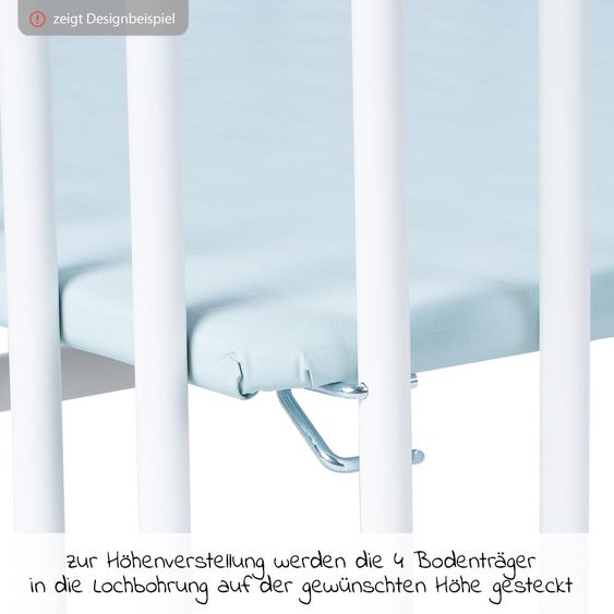 Geuther Laufgitter Belami Plus 3-fach höhenverstellbar mit 4 Rollen 97 x 97 cm - Sternchen - Weiß