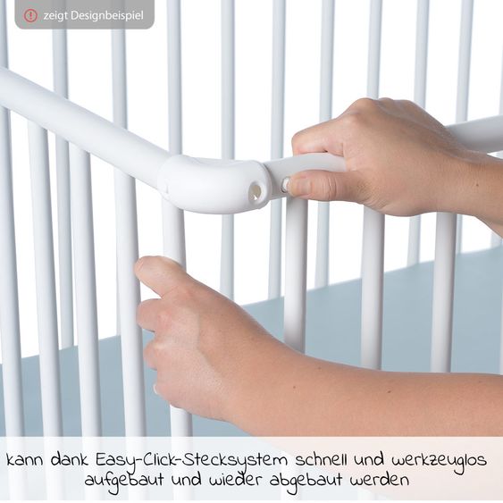 Geuther Laufgitter Belami Plus 3-fach höhenverstellbar mit 4 Rollen 97 x 97 cm - Sternchen - Weiß