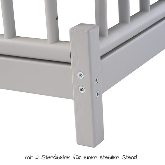 Geuther Laufgitter Euro Parc Plus zusammenklappbar, 3-fach höhenverstellbar mit 2 Rollen 97 x 97 cm - Punkte - Weiß