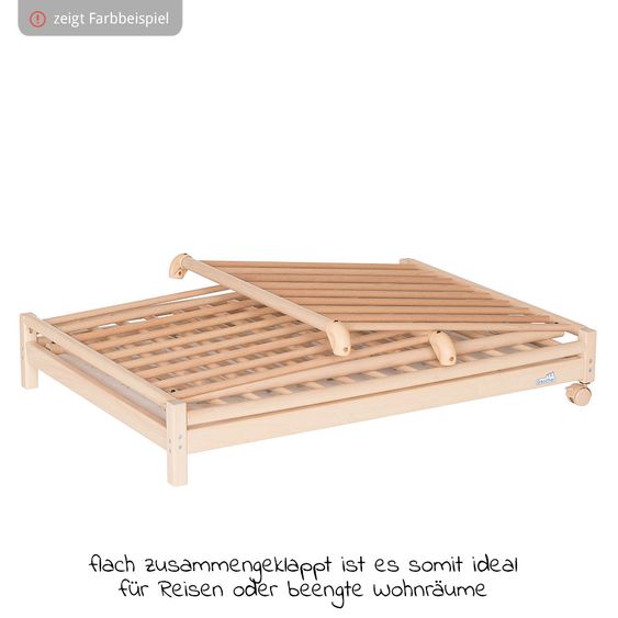 Geuther Laufgitter Euro Parc Plus zusammenklappbar, 3-fach höhenverstellbar mit 2 Rollen 97 x 97 cm - Punkte - Weiß