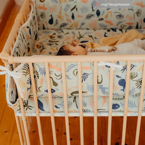 Geuther Playpen Lucilee Plus foldable, 3-fold height adjustable with 4 castors 76.2 x 97.4 cm - star - nature