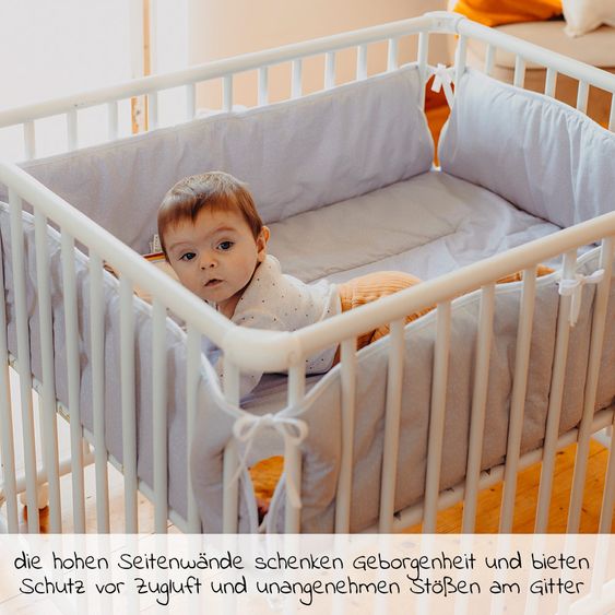 Geuther Laufgittereinlage für Belami Plus, Euro-Parc Plus, Lucilee Plus 97 x 97 cm - Punkte - Grau
