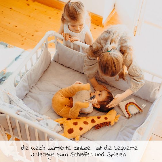 Geuther Laufgittereinlage für Belami Plus, Euro-Parc Plus, Lucilee Plus 97 x 97 cm - Punkte - Grau