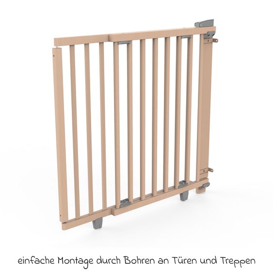 Geuther Cancelletto di protezione per porte 2734 Altezza 83 cm anche adatto per animali domestici 78,5 - 133 cm - Legno - Bianco