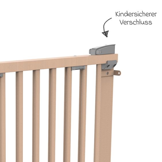 Geuther Cancelletto di protezione per porte 2734 Altezza 83 cm anche adatto per animali domestici 78,5 - 133 cm - Legno - Bianco