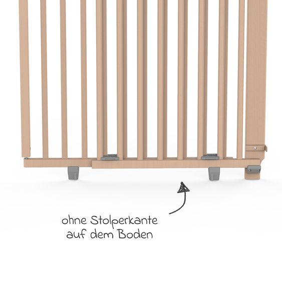 Geuther Cancelletto di protezione per porte 2734 Altezza 83 cm anche adatto per animali domestici 78,5 - 133 cm - Legno - Bianco