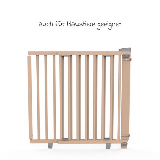 Geuther Cancelletto di protezione per porte 2734 Altezza 83 cm anche adatto per animali domestici 78,5 - 133 cm - Legno - Bianco