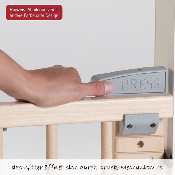 Geuther Türschutzgitter Holz 68 - 109 cm - Weiß