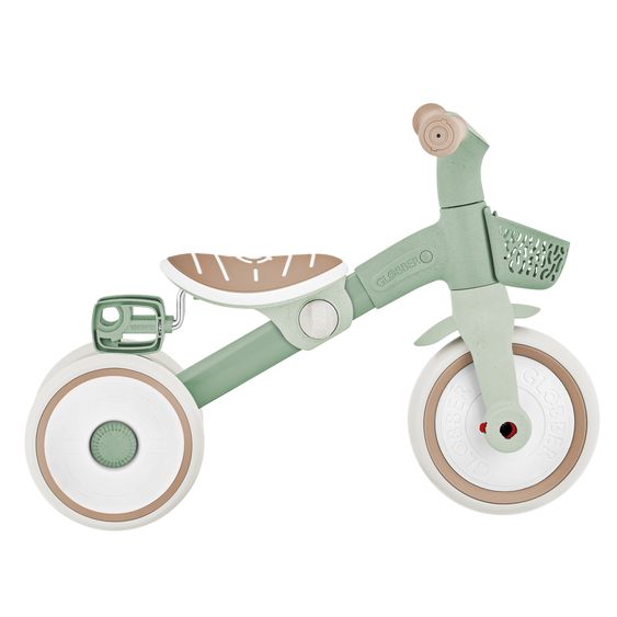 GLOBBER Tricycle 2-in-1 Learning Trike PLUS ECO à Partir De 12 Mois Jusqu’à 3 Ans Charge Jusqu’à 22 Kg Inclus Panier De Guidon - Sauge Verte