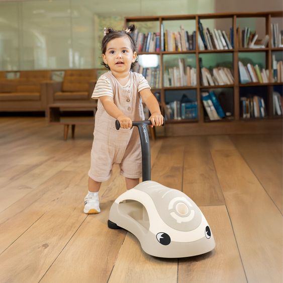 GLOBBER 2in1 Chariot D’Apprentissage & Cavalier D’Éveil WALK N' ROLL ECO De 6 Mois À 3 Ans Jusqu’à 20 Kg Charge Maximale - Noix De Coco Blanc