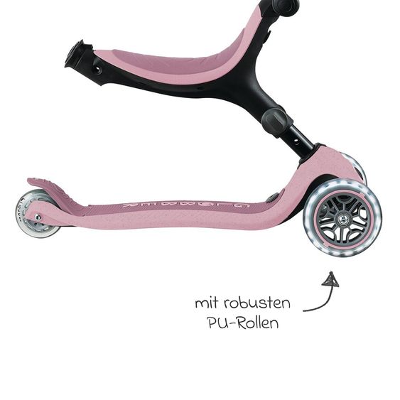 GLOBBER Véhicule 3-in-1 GO-UP Active Lights ECO Roller, Tricycle, Draisienne à partir de 15 Mois jusqu’à 7 Ans avec Roues Lumineuses jusqu’à 50 kg de Charge - Baie
