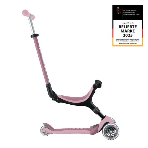 GLOBBER Véhicule 3-in-1 GO-UP Active Lights ECO Roller, Tricycle, Draisienne à partir de 15 Mois jusqu’à 7 Ans avec Roues Lumineuses jusqu’à 50 kg de Charge - Baie