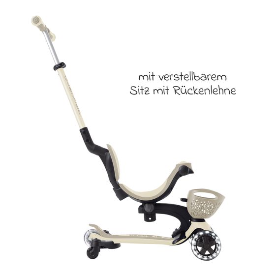 GLOBBER Véhicule 3-in-1 GO-UP Baby 360 Lights Roller, Tricycle, Draisienne À Partir De 15 Mois Jusqu’À 9 Ans Charge Jusqu’À 50 Kg Avec Roues Lumineuses & Module Lumineux - Taupe