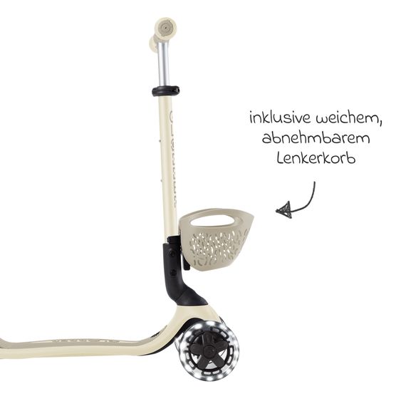 GLOBBER Véhicule 3-in-1 GO-UP Baby 360 Lights Roller, Tricycle, Draisienne À Partir De 15 Mois Jusqu’À 9 Ans Charge Jusqu’À 50 Kg Avec Roues Lumineuses & Module Lumineux - Taupe