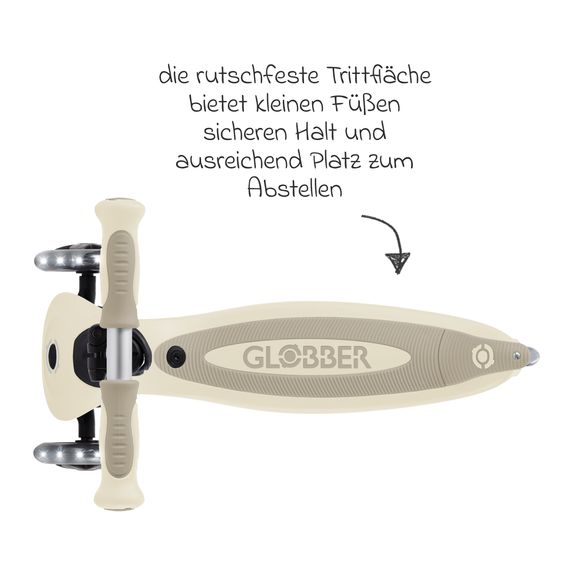 GLOBBER Véhicule 3-in-1 GO-UP Baby 360 Lights Roller, Tricycle, Draisienne À Partir De 15 Mois Jusqu’À 9 Ans Charge Jusqu’À 50 Kg Avec Roues Lumineuses & Module Lumineux - Taupe