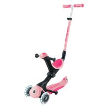 3-in-1 Vehicle GO-UP Deluxe Lights Roller, Tricycle, Balance Bike from 15 Months to 9 Years with Light-Up Wheels, Load Capacity up to 50 kg - Pastel Pink