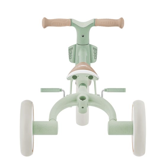 GLOBBER Véhicule 3-in-1 Learning Trike PLUS ECO Tricycle, Draisienne, Tricycle Poussette À Pousser Dès 12 Mois Jusqu’à 3 Ans Jusqu’à 22 Kg Chargeable Incl. Panier Guidon - Sauge Verte