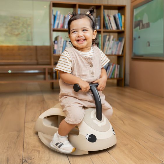 GLOBBER Veicolo 3-in-1 Walk n Roll Animale a Dondolo, Camminatore, Auto Spingi & Scivola da 6 Mesi a 3 Anni, Portata fino a 20 kg - Kokos Bianco