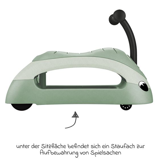 GLOBBER Veicolo 3-in-1 Walk n Roll Animale a Dondolo, Camminatore, Auto Spingi & Scivola da 6 Mesi a 3 Anni, Portata fino a 20 kg - Pistacchio