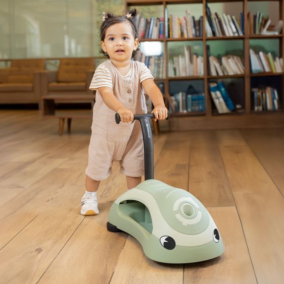 GLOBBER Veicolo 3-in-1 Walk n Roll Animale a Dondolo, Camminatore, Auto Spingi & Scivola da 6 Mesi a 3 Anni, Portata fino a 20 kg - Pistacchio