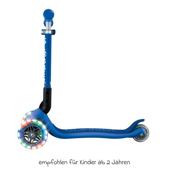 GLOBBER Trottinette 3 Roues JUNIOR Pliable Lights À Partir De 2 Ans Jusqu’à 50 Kg Chargeable Avec Roues Lumineuses - Bleu