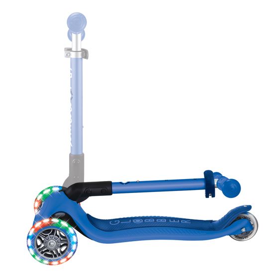 GLOBBER Trottinette 3 Roues JUNIOR Pliable Lights À Partir De 2 Ans Jusqu’à 50 Kg Chargeable Avec Roues Lumineuses - Bleu Foncé