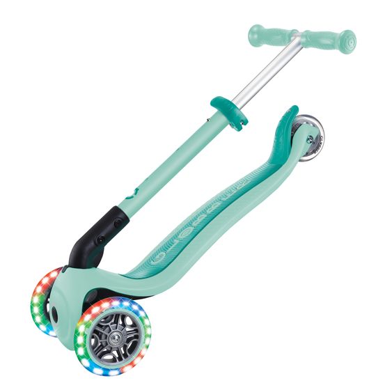 GLOBBER Trottinette 3 Roues JUNIOR Pliable Lights À Partir De 2 Ans Jusqu’à 50 Kg Chargeable Avec Roues Lumineuses - Menthe
