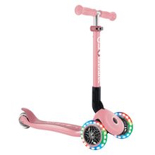 3-Wheel Scooter JUNIOR Foldable Lights from 2 years up to 50 kg load capacity with light-up wheels - Pastel Pink