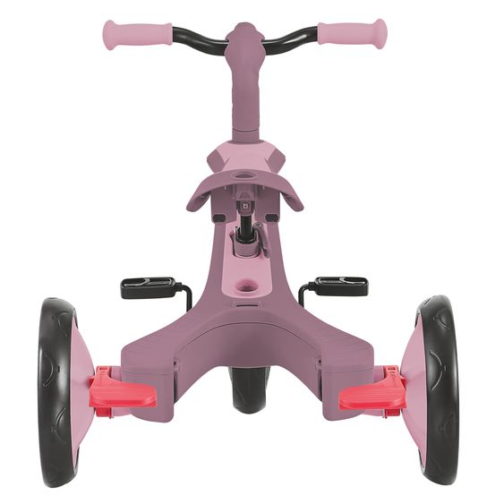 GLOBBER 4-in-1 Baby-Dreirad & Laufrad Explorer ECO  von 10 Monate bis 5 Jahren mit höhenverstellbarem Sitz, 5-Punkt-Gurt-System, abnehmbare Lenkstange - Beere
