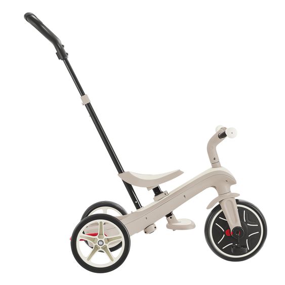 GLOBBER 4-in-1 Tricycle Bébé & Draisienne Explorer ECO de 10 Mois à 5 Ans avec Siège Réglable en Hauteur, Système de Harnais 5 Points, Barre de Direction Amovible - Noix De Coco Blanc