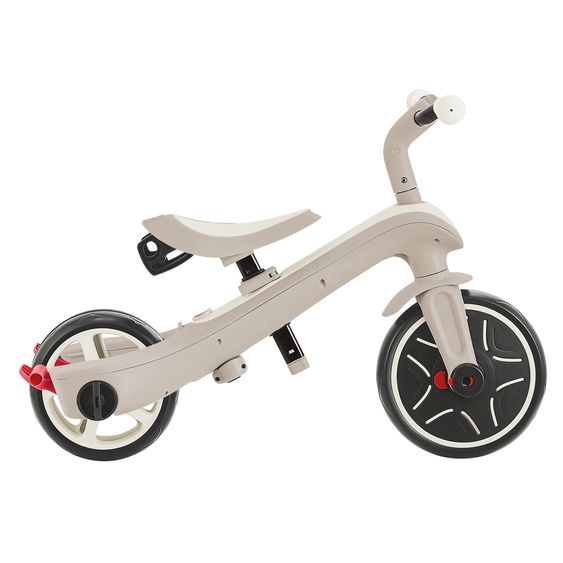 GLOBBER 4-in-1 Tricycle Bébé & Draisienne Explorer ECO de 10 Mois à 5 Ans avec Siège Réglable en Hauteur, Système de Harnais 5 Points, Barre de Direction Amovible - Noix De Coco Blanc