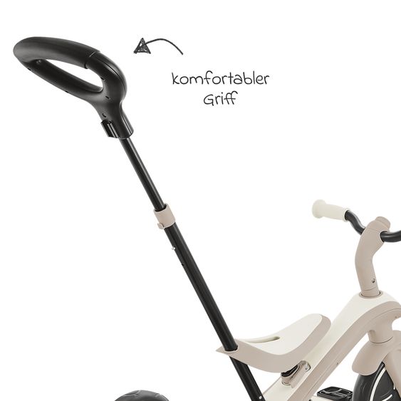 GLOBBER 4-in-1 Tricycle Bébé & Draisienne Explorer ECO de 10 Mois à 5 Ans avec Siège Réglable en Hauteur, Système de Harnais 5 Points, Barre de Direction Amovible - Noix De Coco Blanc