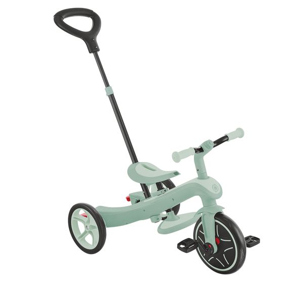 GLOBBER 4-in-1 Tricycle Bébé & Draisienne Explorer ECO de 10 Mois à 5 Ans avec Siège Réglable en Hauteur, Système de Harnais 5 Points, Barre de Direction Amovible - Pistache