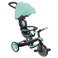 4-in-1 Baby-Dreirad & Laufrad Explorer  von 10 Monate bis 5 Jahre mit höhenverstellbarem Sitz, 5-Punkt-Gurt-System, abnehmbarer Lenkstange - Mint